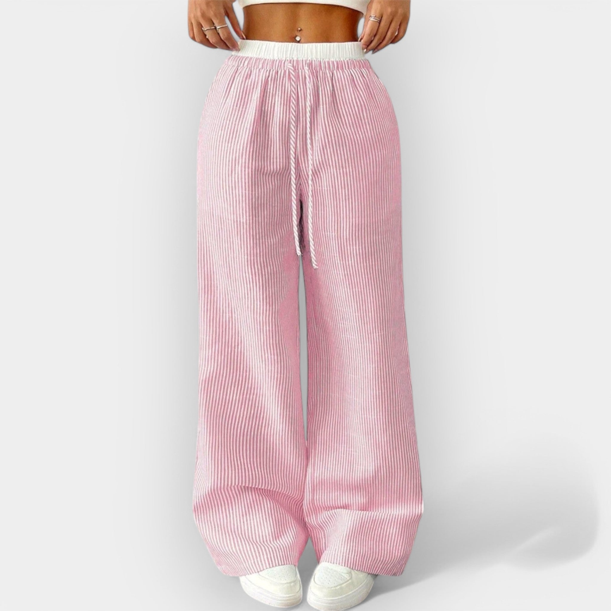 Prugaste Široke Hlače